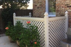 1-7/8" Diagonal in Almond Lattice hiding Air Conditioning Unit