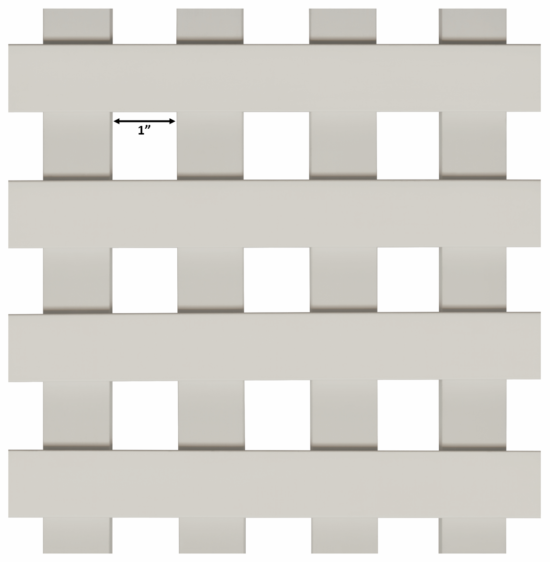 1" Square 1/2In. 3D Vinyl Lattice - DuraShell®