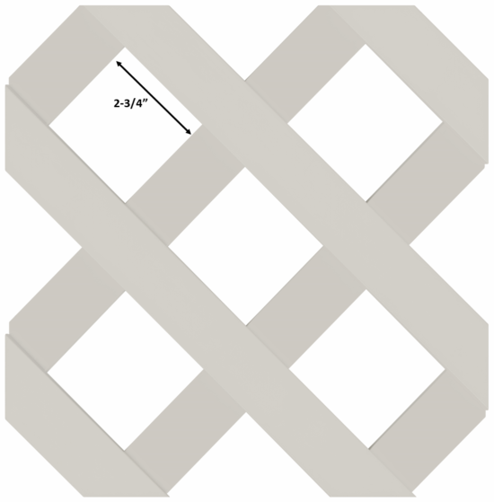 2-3/4" Diagonal 1/2In. 3D Vinyl Lattice - DuraShell®