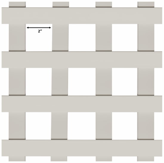 2" Square 1/2In. 3D Vinyl Lattice - DuraShell®